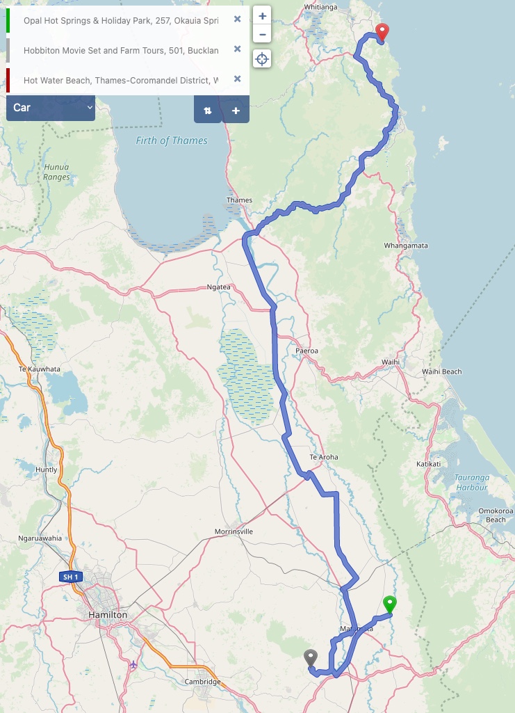 Zur Coromandel-Halbinsel - Kartenmaterial (c) OpenStreetMap-Mitwirkende