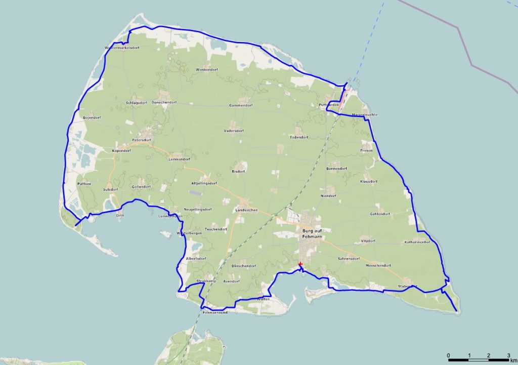 Rund um Fehmarn - Kartenmaterial (c) OpenStreetMap-Mitwirkende
