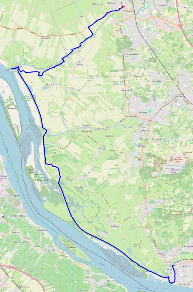 Karte von der Tour an Tag 1