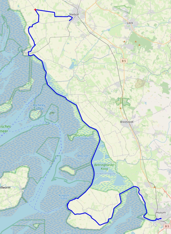 Karte der Route von Tag 5