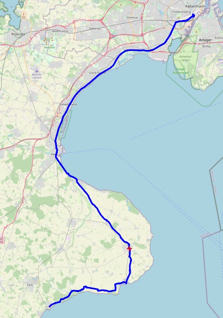 Karte mit der Strecke von Tag 3