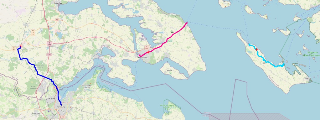 Karte mit der Strecke am letzten Rad-Tag